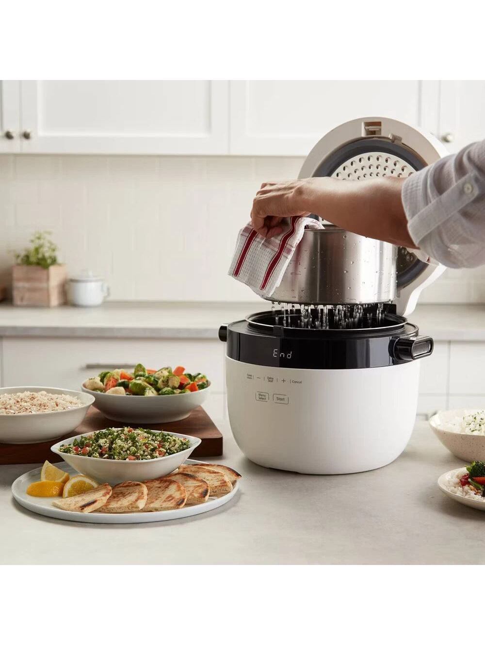 Instant Pot 12-Cup Rice Grain Multi-Cooker CarbReduce Vegetable Steamer White